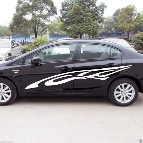 HotMeiNi 200CM*24CM 2x Car Sport Stripe Racing Door Decal Vinyl Auto Motor Vinyl sticker Vinyl Graphics Decals Car Stickers