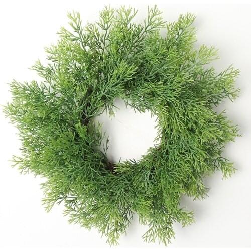 Artificial Wreaths Garlands Fake Green Grass Wreath Outdoor Ornaments Door Wreath for Front Door Wedding Window Wall Decoration