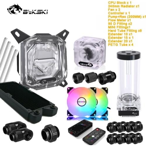 Bykski DIY PC Split Hard Pipe Tube Water Cooling Kit For Intel AMD Ryzen /NVIDIA RTX 3080 3090 Video Card,CPU+GPU Cooler Set MOD
