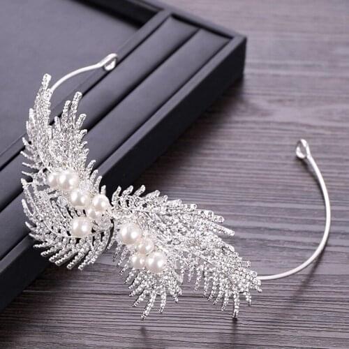 Crown, European and American leaf Crown, Foreign Trade Hot Sale Rhinestone Crown Headdress, Bridal Beadband, Wedding Headdress