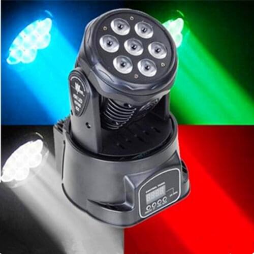 2pcs/lot 7X12W Mini LED Moving Head Wash Efect Stage Lights /RGBW 4in1 DMX512 LED Wash Beam Light/Disco DJ Show Spot Lighting