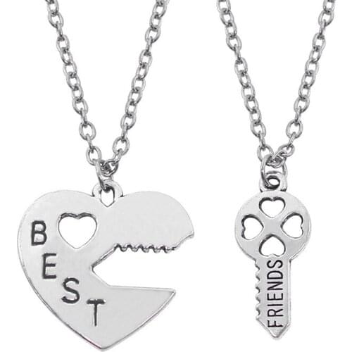 Fashion Best Friends Honey Love Couple Pendant Necklace2 Pcs/ Set Heart Choker Gift Good Luck Friendship Jewelry Wholesale