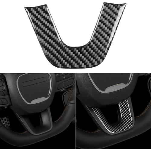 Steering Wheel Sticker Decal Unfading Wear-resistant Carbon Fiber Anti-scratch Car Protective Trim for Dodge- Challenger 2015-up