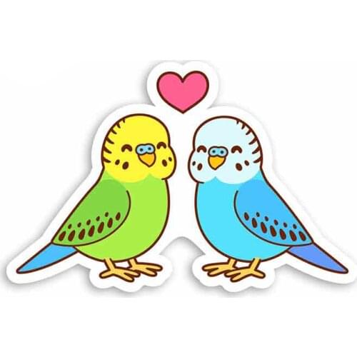 Cute Lovebirds Car Stickers Windshield Bumper Motorcycle Helmet Decal High Quality KK Vinyl Cover Scratches Waterproof PVC