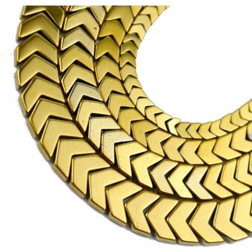Natural Stone Arrows Shape Gold Hematite Beads 4/6/8/10mm Spacer Loose Beads For Jewelry Making Diy Bracelet Pendant Accessories