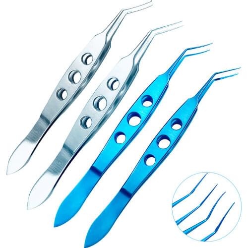 Ophthalmic capsulorhexis Forceps Curve Stainless Steel 3-hole dovetail micro forceps Titanium tweezer Ophthalmic Instrument