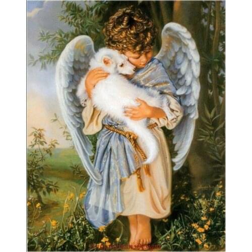 Needlework for embroidery DIY DMC High Quality - Counted Cross Stitch Kits 14 ct Oil Painting - Angel Hugs