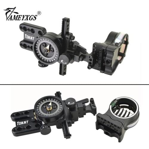Archery 5pins Compound Bow Sight 0.019 Fiber Optic Micro Adjust Sight Aluminum Alloy Aiming Scope Hunting Shooting Accessories