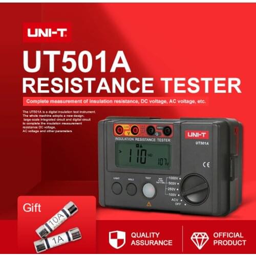 UNI-T UT501A 1000V Insulation Earth Ground Resistance Meter Megger Auto Range Ohm Tester Megohmmeter VoltmeterTester