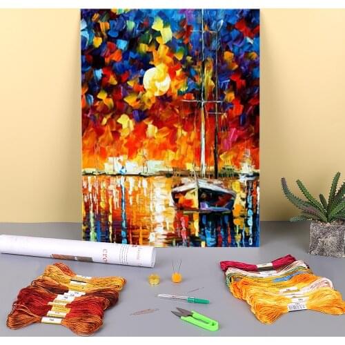 Landscape Pre-Printed 11CT Cross Stitch DIY Embroidery Complete Kit DMC Threads Handicraft Hobby Sewing Craft Promotions