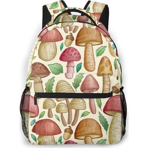 Women Backpack Kids School Bag for Teenage Girls Hand Drawn Mushroom Female Laptop Notebook Bagpack Travel Back Pack 2021