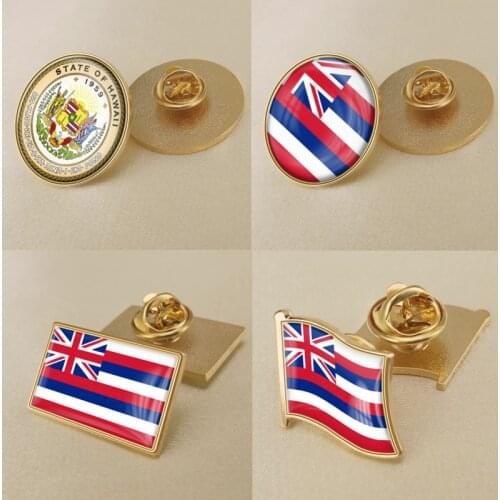 Seal of Hawaii State of United States of America Map Flag Lapel Pins/Broochs/Badges