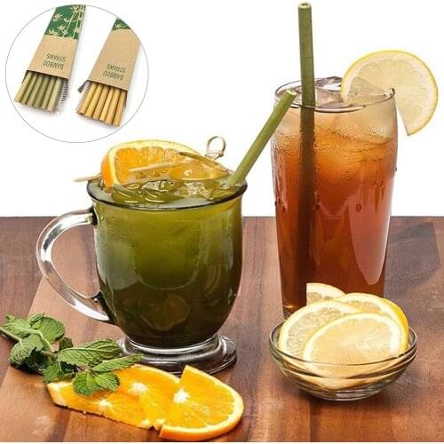 10x Bamboo Drinking Straws harmless drinks water coffee shakesDrinking Straws Kitchen Birthday Wedding Party Drinkware Drinking