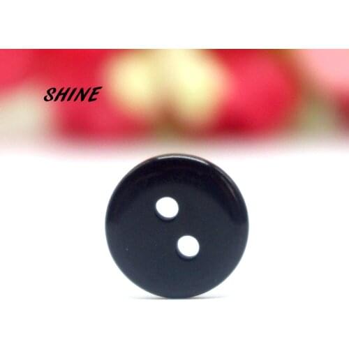 100PCs Decorative Buttons Black 2 Holes 12.5mm Sewing Resin Buttons Flatblck Scrapbooking S1015