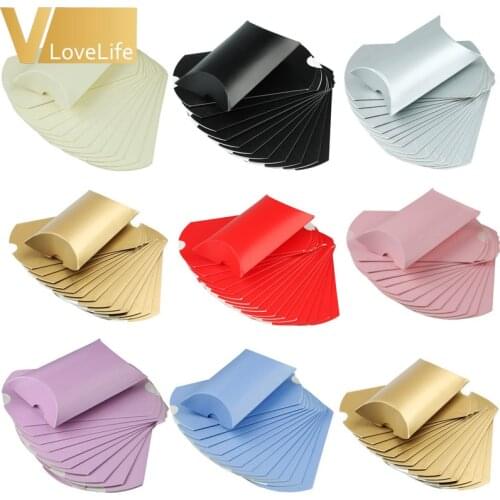 Pillow Box Wedding Party Favor Paper Gift Box Candy Boxes Supply Accessories Favour Kraft Paper Gift Boxes Free Shipping 100pcs