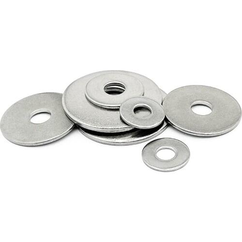 2/50X M2.5 M3 M3.5 M4 M5 M6 M8 M10 M12 M14 M16 A2-70 304 Stainless Steel Large Size Oversize Big Wider Flat Washer Plain Gasket