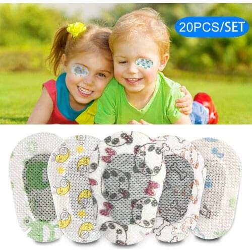 20 Pcs Kids Eye Patch Glasses Amblyopia Medical Soft Disposable Orthoptic can CSV
