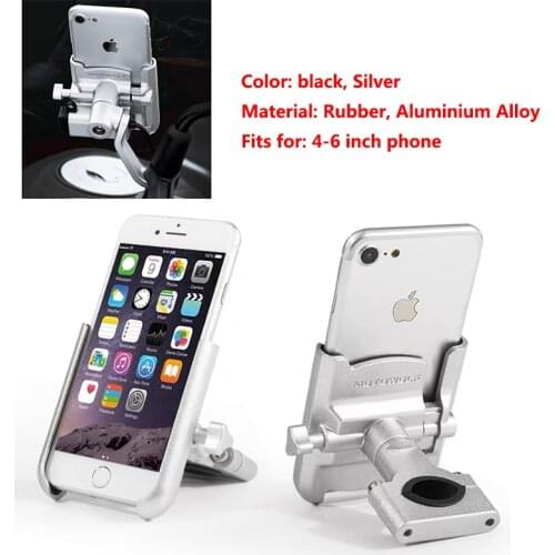 2019 Aluminum Bicycle Phone Holder Motorcycle Handlebar Mount Holder for iPhone 360 Degree Rotating Universal Bike Phone Holder