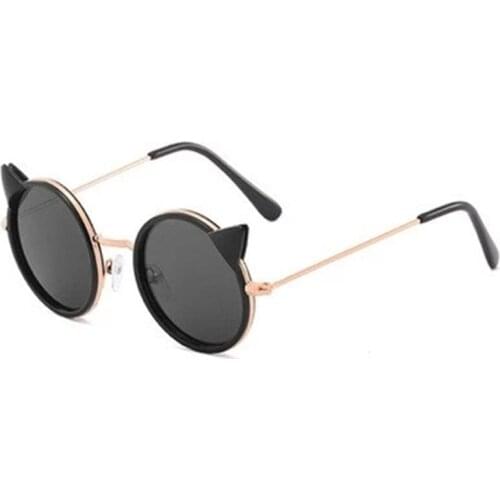 2021 Cute Cartoon Kids Sunglasses Cat Ear Eye Round Children Sun Shades Glasses for Girls Eyewear Outdoor UV400 Driver Goggles