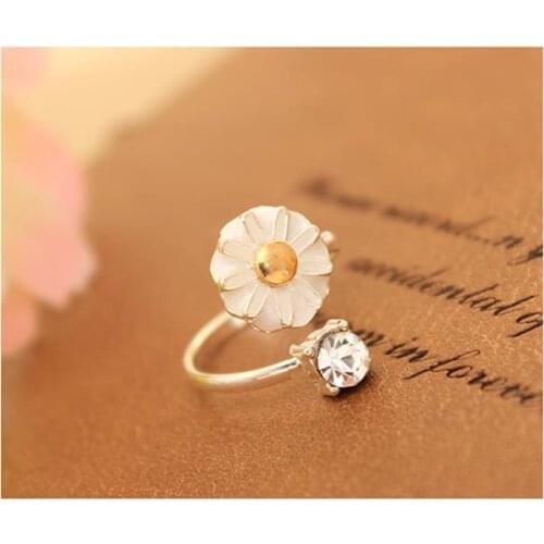 500pcs/pack Wholesale Women Floral Flower Rings Rose Gold Color Ring Rhinestone Wedding Engagement Ring Knuckle Finger Jewelry