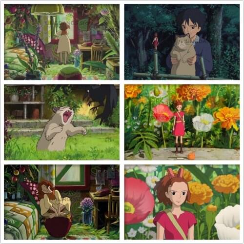 5d Diy Diamond Painting Anime Poster The Borrowers Cartoon Kari Gurashi No Arietty Diamond Mosaic Cross Stitch Home Decor Gift