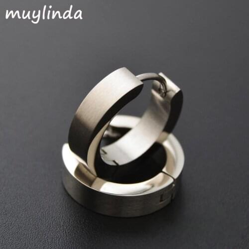 Anti-allergic Stainless Steel Earrings Punk Style Fashion Male And Female Buckle Earrings Jewelry