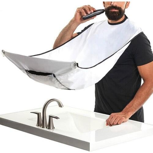 Man Bathroom Apron Male Beard Apron Razor Holder Hair Shave Beard Catcher Waterproof Floral Cloth Household Cleaning Protector
