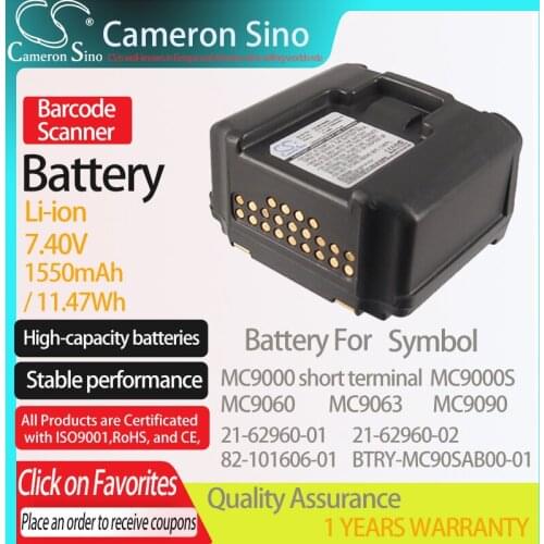 CameronSino Battery for Symbol MC9000 short terminal MC9000S short terminal fits Symbol 21-62960-01 Barcode Scanner battery