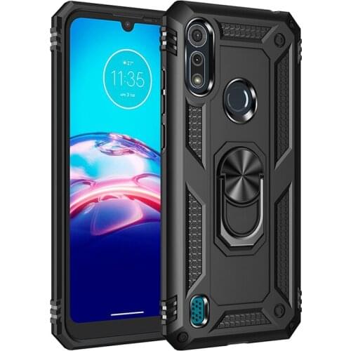 For Motorola Moto E6S Case Cover Shockproof Armor Military Protective Magnet Car Holder Ring Case Fundas Impact Bumper for