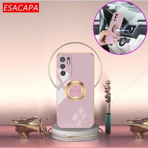 TPU Plating Stand Ring Holder Cover For Xiaomi Redmi Note 10T 10 Pro 5G Camera Lens Protection Case For Poco M3 Pro 5G 4G X3 GT