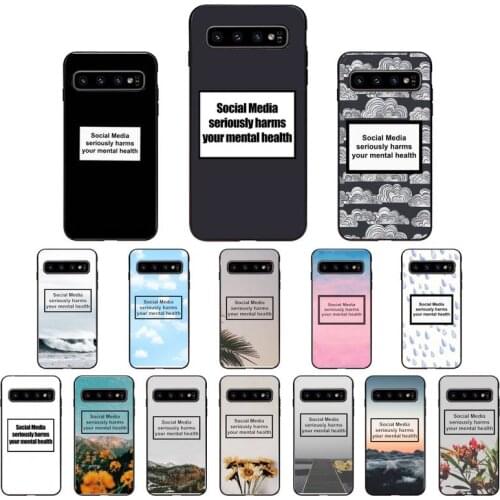 YNDFCNB Social Media harms your mental health Phone Case for Samsung S6 S6edge Plus S7 S7edge S8 S9 S10 S10E S20 Plus Ultra
