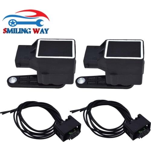 Headlight Range Adjustment Height Level Sensor 4B0907503 + Wiring Connector Plug Harness Pigtail For Audi Ford Seat Skoda VW