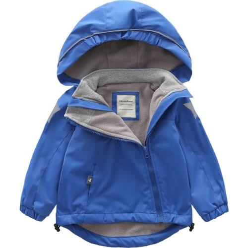2021 NEW Spring Baby Kids Jackets Solid Color Oblique Zipper Fleece Boys Girls Hooded Coat Cool Reflective Stripe Jacket