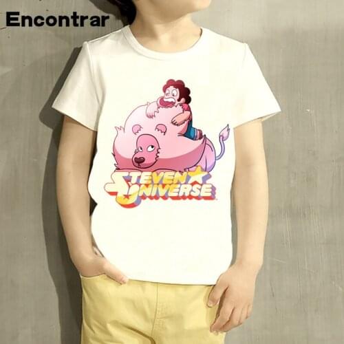 Kids Steven Universe Logo Design TShirt Boys/Girls Great Casual Short Sleeve Tops Children Cute T-Shirt,HKP5053