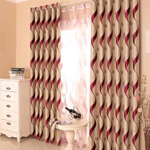 European Living Room Curtain Striped Curtain High Shading Blackout Curtain Drapess Kitchen Bedroom Curtains