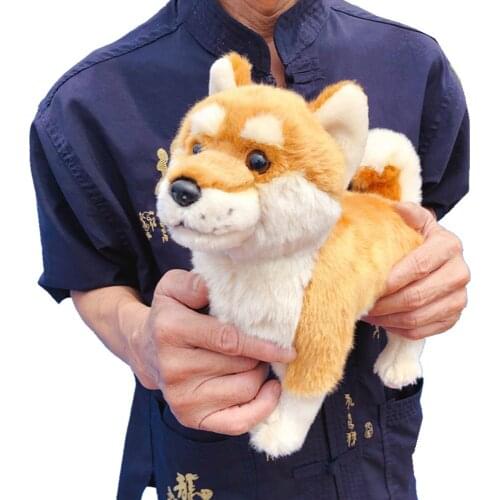 Fancytrader 12'' Mini Simulation Shiba Inu Plush Toy Stuffed Akita Dog Toy Plush Toy Kids Gift Home Decoration 30x24cm