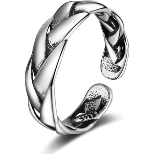 Punk Style Ring Geometric Round Knuckle Joint Rings For Women Twist Weave Finger Ring Female Jewelry Gifts