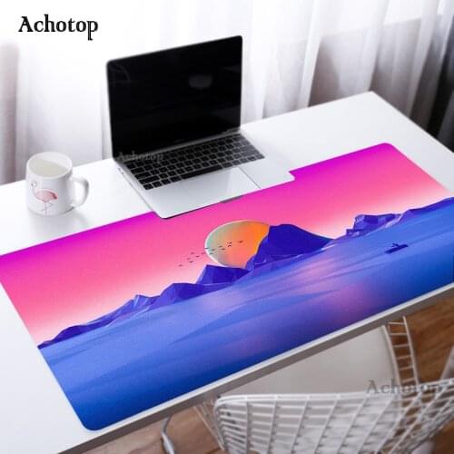 Minimalist Landscape Mountains Mouse Pad PC Gamer Speed Mice Retail Desk Mats Large Rubber Mousepad Size for 900x400mm Mousepad