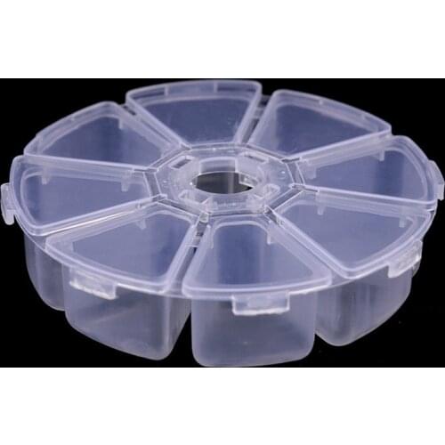 8 Cells Round Storage Box For DIY Handwork Sewing Jewelry Beads Buttons Accessories Tools Home Storage Boxes Crafts Organizer