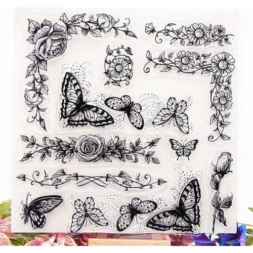 Hot selling Butterfly lace transparent clear stamp / silicone seal roller stamp DIY scrapbook album / card production