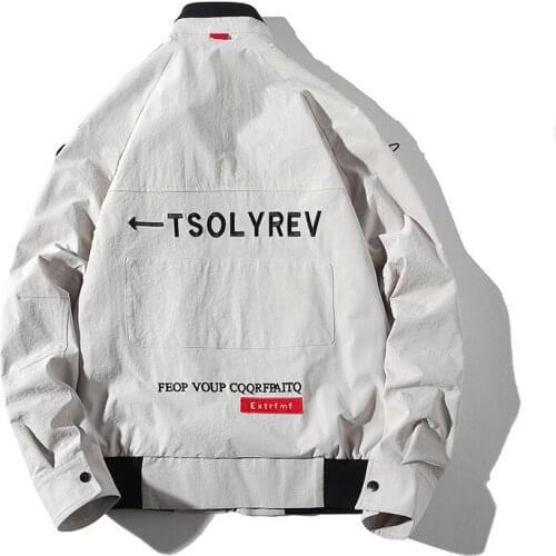 Japanese streetwear Mens vintage pocket zipper baseball uniform tooling windbreaker men bomber pilot biker jacket mans coats