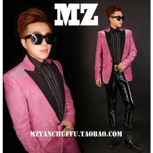 Mens sequins West decoration body clothing bar male singer performance clothing nightclub hair stylist trend mens clothing
