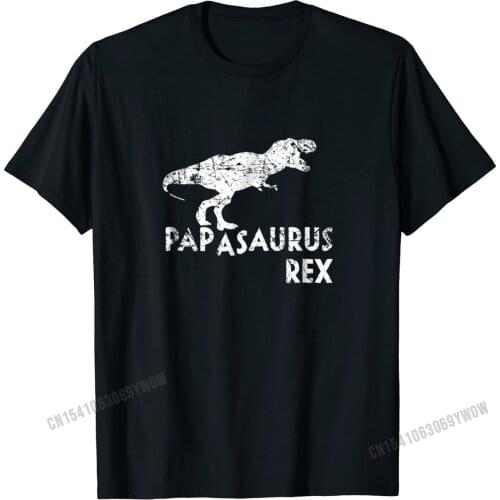Mens Papasaurus Rex Shirt, Funny Cute Dinosaur Fathers Day Gift Tshirts for Men Custom Tops Shirts Rife Casual Cotton