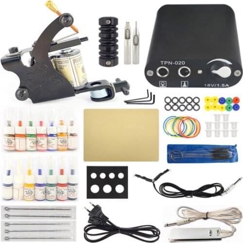 Tattoo Kit for Permanent Makeup Tattoo Power Supply Tattoo Ink Tattoo Needles Foot Pedal Tattoo Grip for Beginner