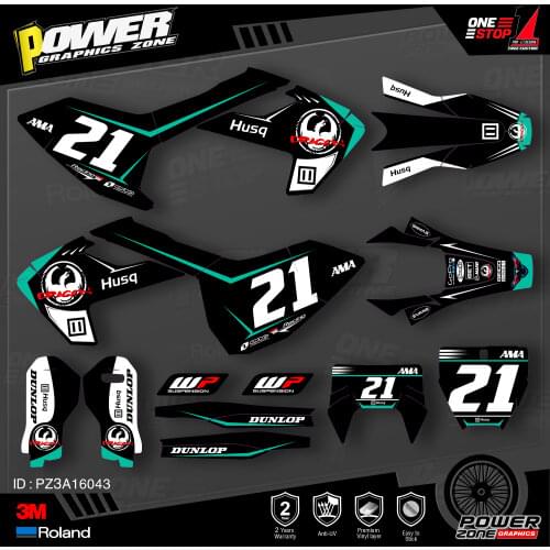 PowerZone Custom Team Graphics Decals 3M Stickers Kit For Husqvarna Sticker 2016-18 TC FC TX FX FS 2017-19 TE FE 125-450cc 43
