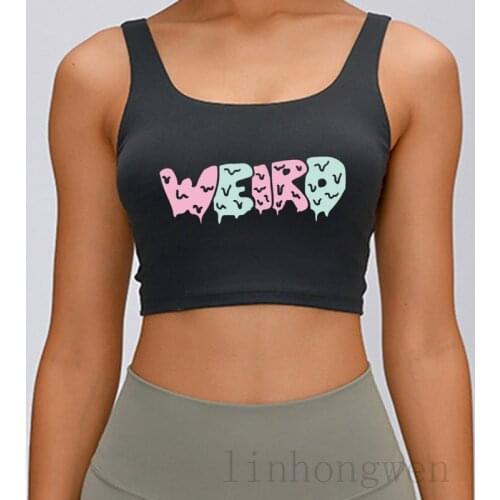 Weird Crop Top Womens Tumblr Grunge Tank Top Leisure O-Neck Fitness Designing Spring Top Tee Humor Unique Vest