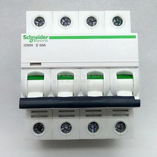 New Authentic Schneider Telemecanique IC65N 4P D50A A9F19450 Vacuum Mini Circuit Breaker MCB Acti 9 Type D