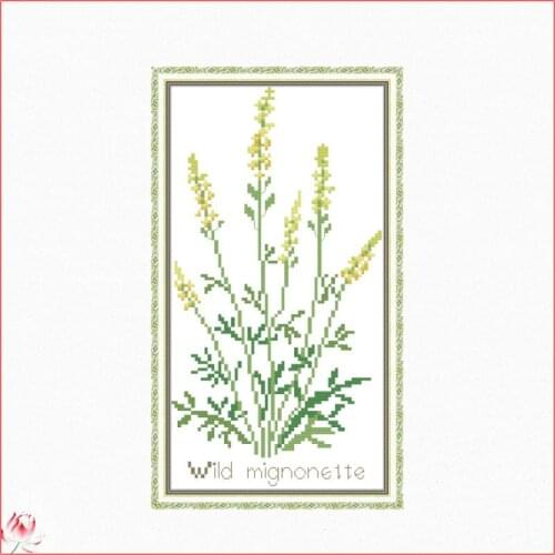 Mignonette Cross Stitch Kit DIY Flowers Pattern Embroidery 14CT 11CT Needlework Canvas Sewing Set Handmade Gift Home Decoration