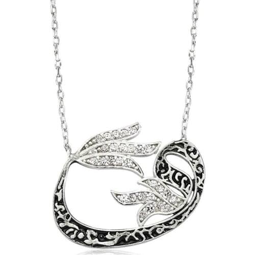 Silver Tulip Vav Lady Necklace