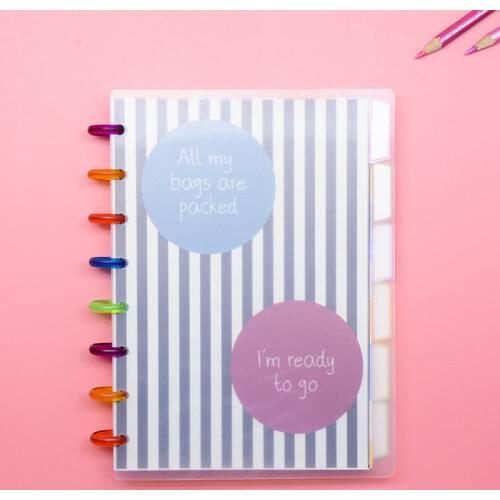 Yiwi 80 Sheets A5 B6 Journals Discs Ring Bound Spiral Notebook Happy Planner Diary With Flower Blank Refill School